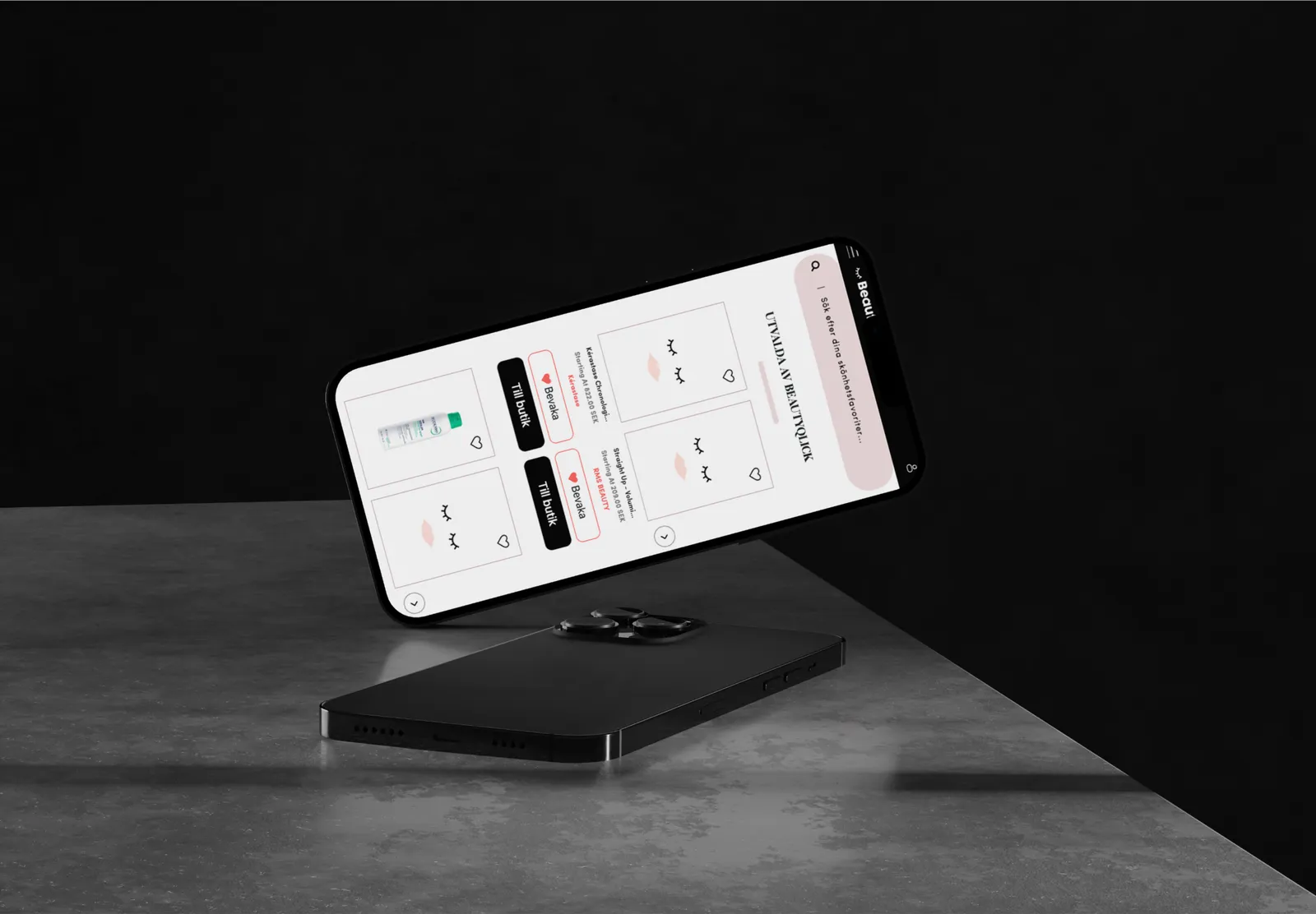 BeautyQlick mobile product screen